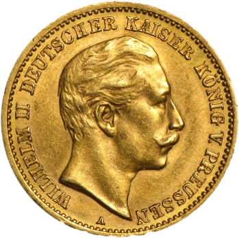 Złota moneta kolekcjonerska - Wilhelm II Deutscher -Fast Lombard